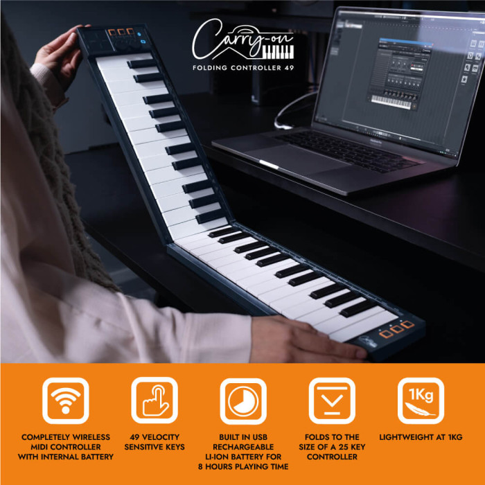 Hlavní obrázek MIDI keyboardy CARRY-ON Folding Controller 49 - Black