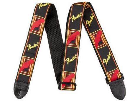 Hlavní obrázek Nylonové/textilní FENDER Jackquard Monogrammed Strap Black / Yellow Red