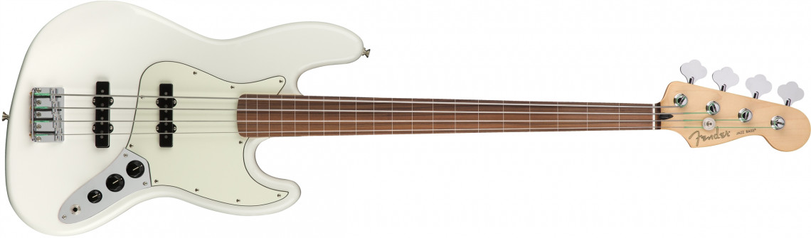 Levně Fender Player Jazz Bass FL Polar White Pau Ferro