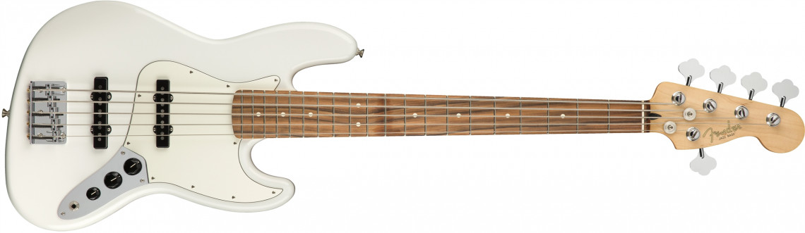 Levně Fender Player Jazz Bass V Polar White Pau Ferro