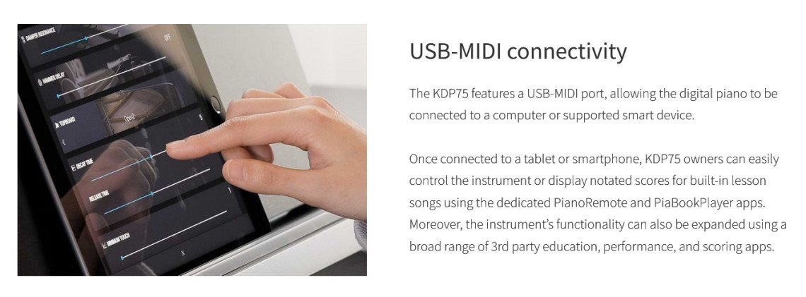 Hlavní obrázek Klávesy KAWAI KDP75 B - Embossed Black