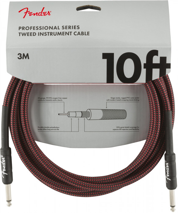 Hlavní obrázek 1-4m FENDER Professional Series 10 Instrument Cable Red Tweed