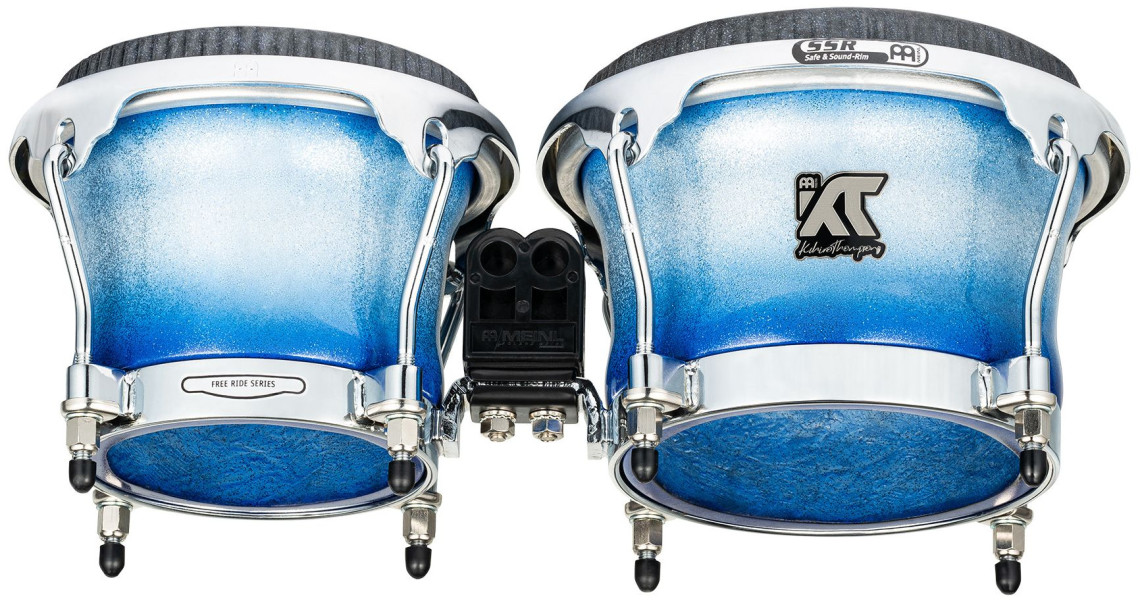 Hlavní obrázek Bonga MEINL WKT400ES Artist Bongo William Kachiro Thompson 7” & 8 1/2” REMO Black Calfskin Skyndeep - Electric Sky