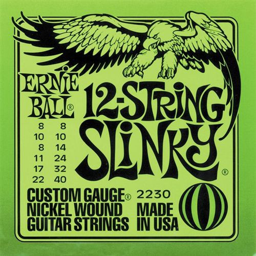 Hlavní obrázek Ostatní struny pro elektrickou kytaru ERNIE BALL P02230 Nickel 12-string Slinky - .008 - .040