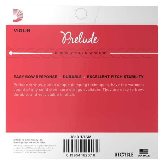 Hlavní obrázek Struny D´ADDARIO - BOWED Prelude Violin J810 1/16M