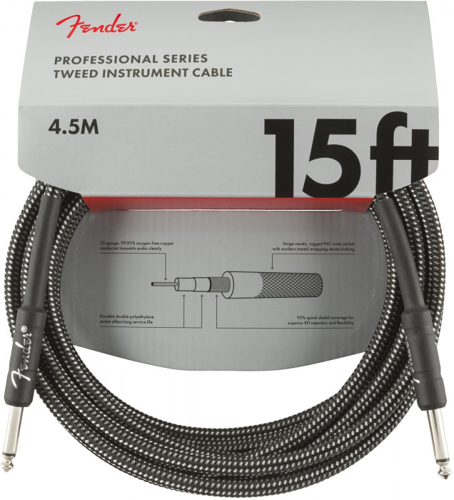 Levně Fender Professional Series 15 Instrument Cable Gray Tweed