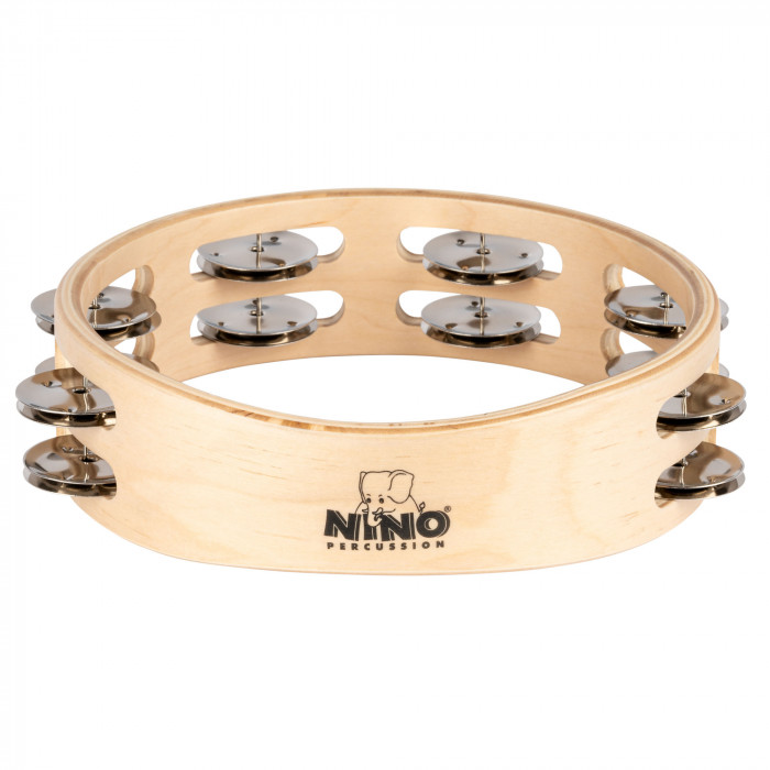 Hlavní obrázek Perkuse pro děti NINO PERCUSSION NINO945 Double Row Wood Tambourine 8” - Natural