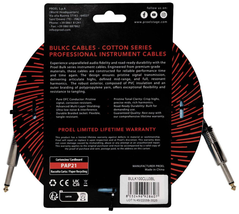 Hlavní obrázek 1-4m PROEL BULK100CLU3BL