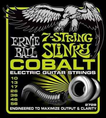 Levně Ernie Ball P02728 Cobalt 7-string Slinky - .010 - .056
