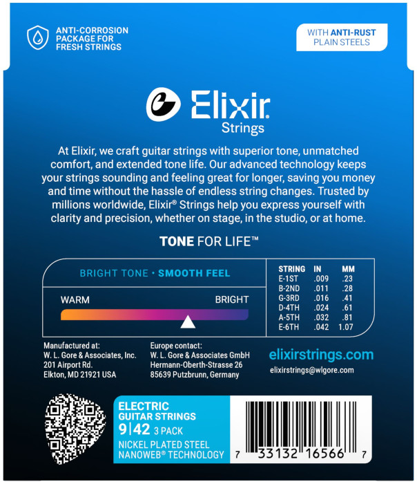 Hlavní obrázek Tvrdost .009 ELIXIR 16566 Nanoweb Super Light (09-42) 3-pack