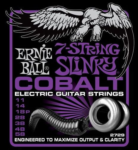 Levně Ernie Ball P02729 Cobalt 7-string Slinky - .011 - .058