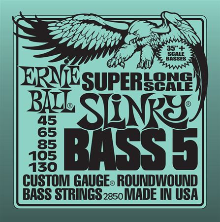 Levně Ernie Ball 2850 Stainless Steel Bass Long Scale 5 Slinky - .045 - .130