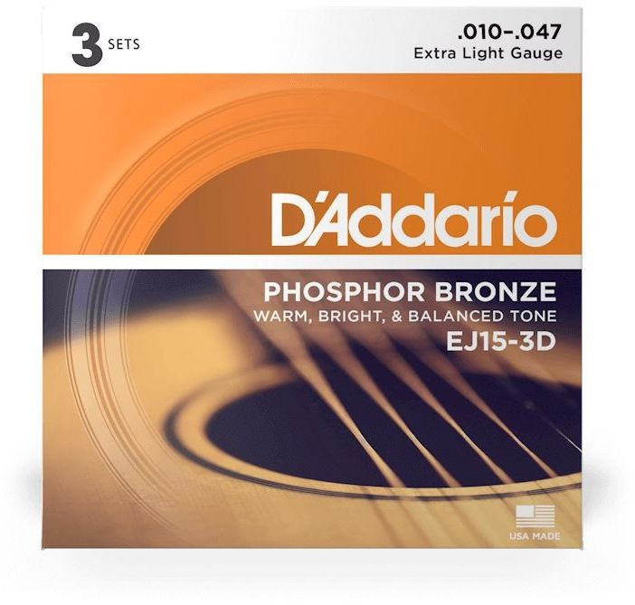 Levně D'Addario EJ15-3D Phosphor Bronze Extra Light - .010 - .047