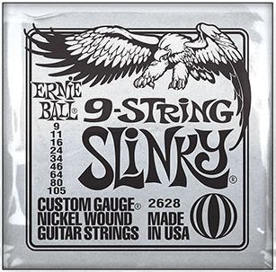 Hlavní obrázek Ostatní struny pro elektrickou kytaru ERNIE BALL P02628 9-String Slinky 9 -105