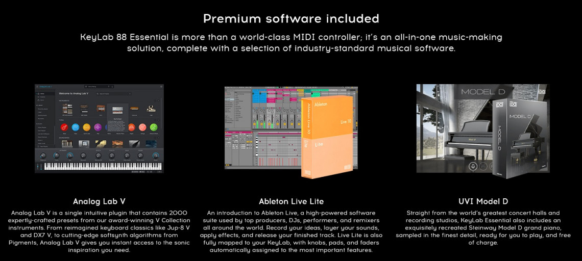 Hlavní obrázek MIDI keyboardy ARTURIA Keylab Essential 88 Black Edition