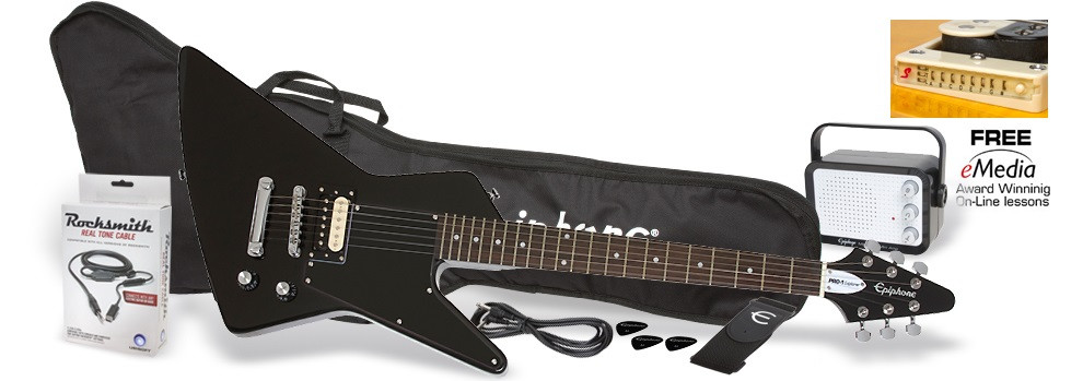 Hlavní obrázek Elektrické sety EPIPHONE PRO-1 Explorer Performance Pack Ebony