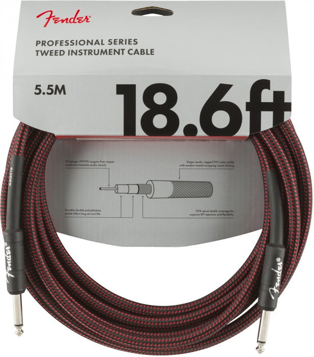 Levně Fender Professional Series 18,6 Instrument Cable Red Tweed