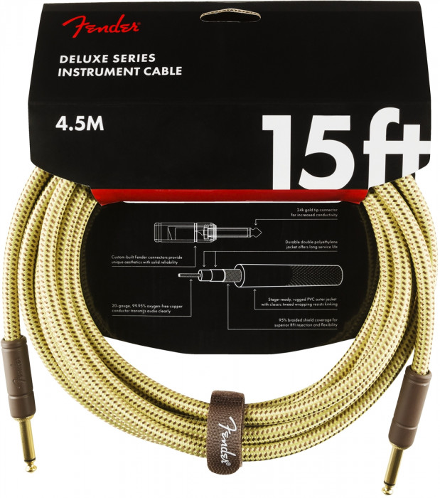 E-shop Fender Deluxe Series 15 Instrument Cable Tweed