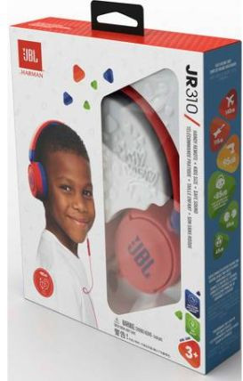 Hlavní obrázek Na uši (s kabelem) JBL JR310 red/blue