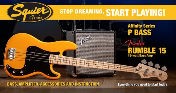 Hlavní obrázek  FENDER SQUIER Stop Dreaming, Start Playing!™ Set: Affinity Series™ Precision Bass®, Butterscotch Blonde