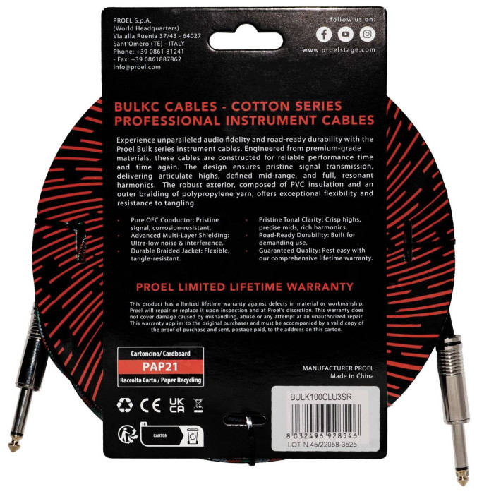 Hlavní obrázek 1-4m PROEL BULK100CLU3SR
