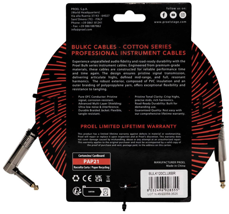 Hlavní obrázek 5-8m PROEL BULK120CLU6BR