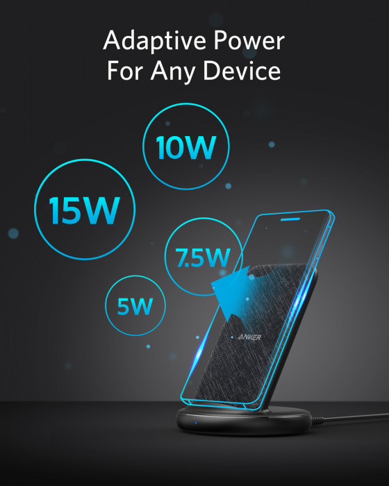 Hlavní obrázek Powerbanky a nabíječky ANKER PowerWave II Stand 15W EU Black+Gray