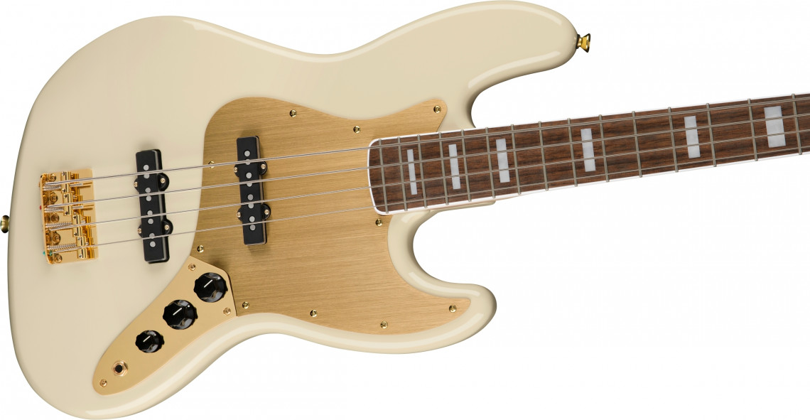 Hlavní obrázek JB modely FENDER SQUIER 40th Anniversary Jazz Bass Gold Edition - Olympic White