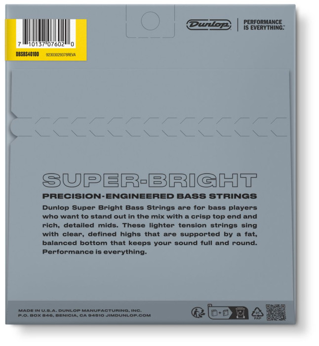 Hlavní obrázek Tvrdost .040 DUNLOP Super Bright Stainless Steel Bass Strings 40-100