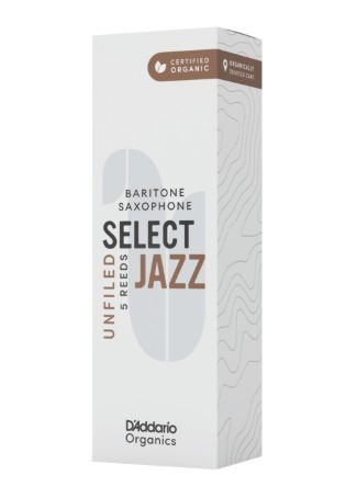 Levně D'Addario ORRS05BSX2S Organic Select Jazz Unfiled Baritone Saxophone Reeds 2 Soft - 5 Pack
