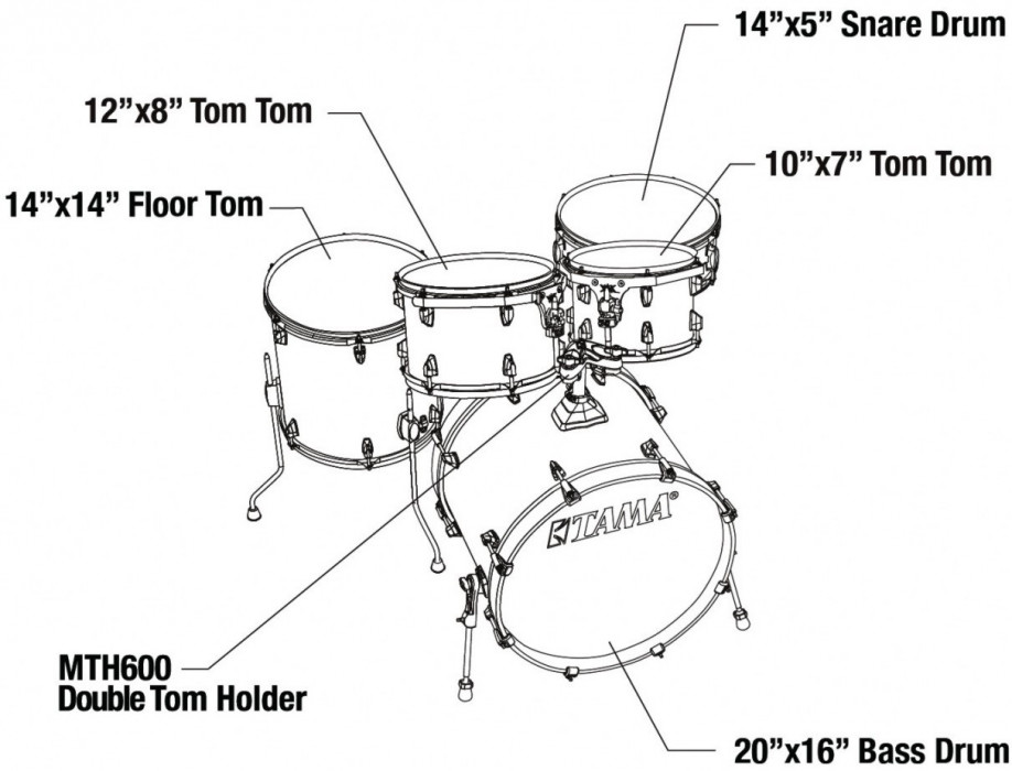 Hlavní obrázek 20“; 10“, 12“; 14“ TAMA CK50RS-NET Superstar Classic - Natural Ebony Tiger Wrap