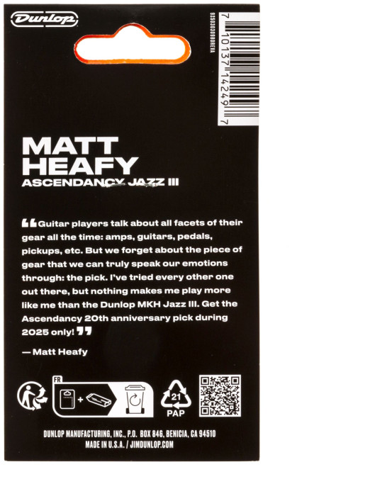Hlavní obrázek Ostatní  DUNLOP Matt Heafy Ascendancy Jazz III - 6 Pack
