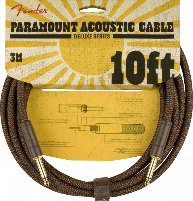 Hlavní obrázek 1-4m FENDER Paramount Acoustic Instrument Cable, Brown, 3m