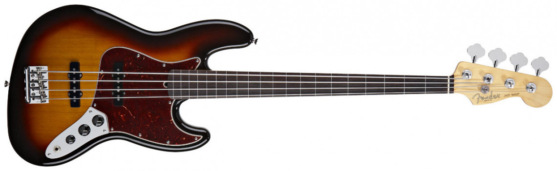 Hlavní obrázek Bezpražcové FENDER American Standard Jazz Bass® Fretless, Rosewood Fingerboard, 3-Color Sunburst