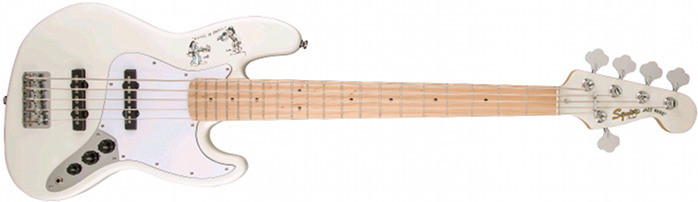 Hlavní obrázek 5strunné FENDER SQUIER Steffi Stephan Jazz Bass® V, Maple Fingerboard - Olympic White