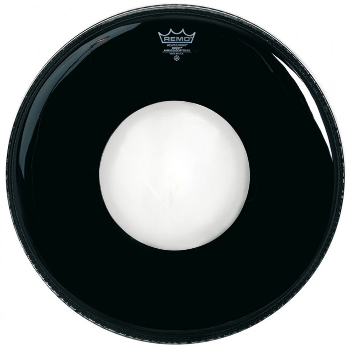 Hlavní obrázek 22" REMO Ambassador Bass Ebony 22" - Středový otvor