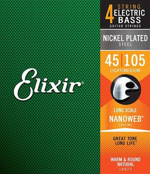Levně Elixir 4 strings NANOWEB Long .045 - .105