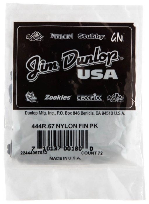 Hlavní obrázek Tvrdost do 0.70 DUNLOP Nylon Fin Pick .67 mm