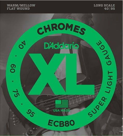 Levně D'Addario ECB80 Chromes Super Light - .040 - .095
