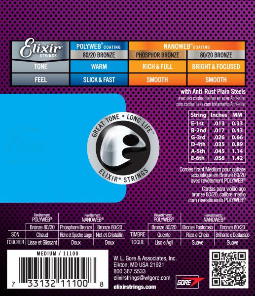 Hlavní obrázek Tvrdost .013 ELIXIR 11100 Medium .13 - .56
