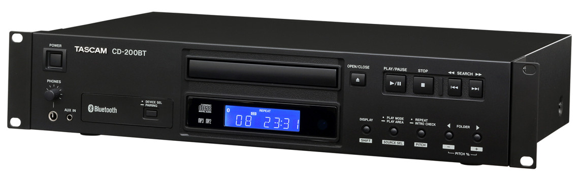 Hlavní obrázek Profesionální CD/DVD/USB/SD/MC přehrávače TASCAM CD-200BT