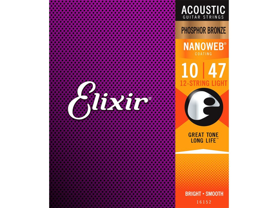 Levně Elixir 16152 Acoustic NANOWEB Phosphor Bronze 12-string Light