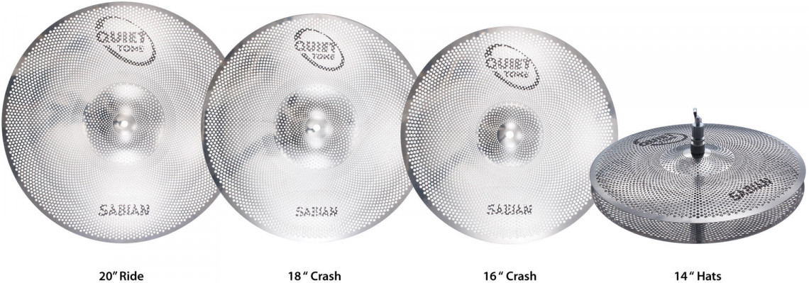 Hlavní obrázek Tréninkové pady SABIAN QTPC504 Quiet Tone Practice Cymbal Set