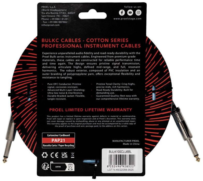 Hlavní obrázek 5-8m PROEL BULK100CLU6BL