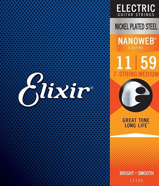 Hlavní obrázek Pro 7-8strunné kytary ELIXIR Nanoweb Anti-Rust 7-String Medium
