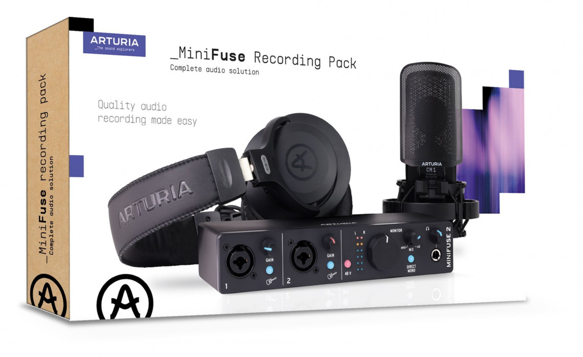 Hlavní obrázek Velkomembránové kondenzátorové mikrofony ARTURIA MiniFuse Recording Pack Black