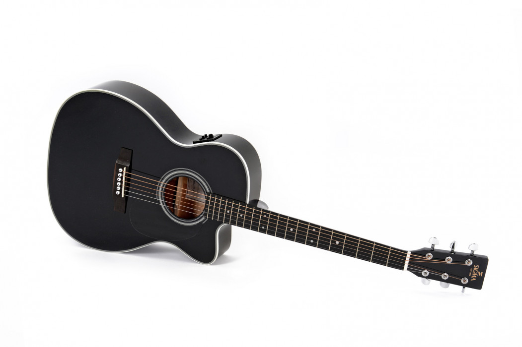 Levně Sigma Guitars 000MC-1E-BK - Black High Gloss