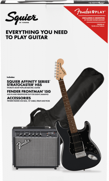 Hlavní obrázek Elektrické sety FENDER SQUIER Affinity Series Stratocaster HSS Pack - Charcoal Frost Metallic