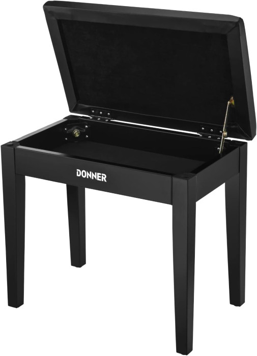 E-shop Donner Piano Bench With Storage - Black