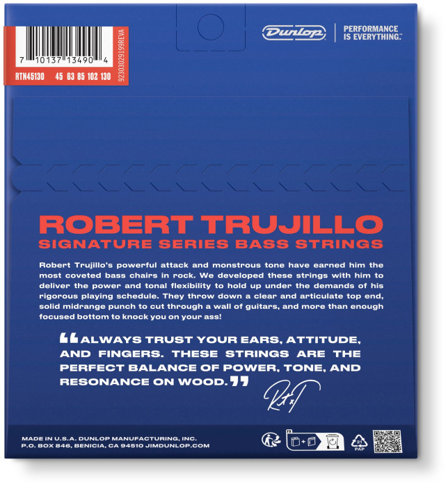 Hlavní obrázek Tvrdost .045 DUNLOP Robert Trujillo Nickel Wound Bass Strings 45-130